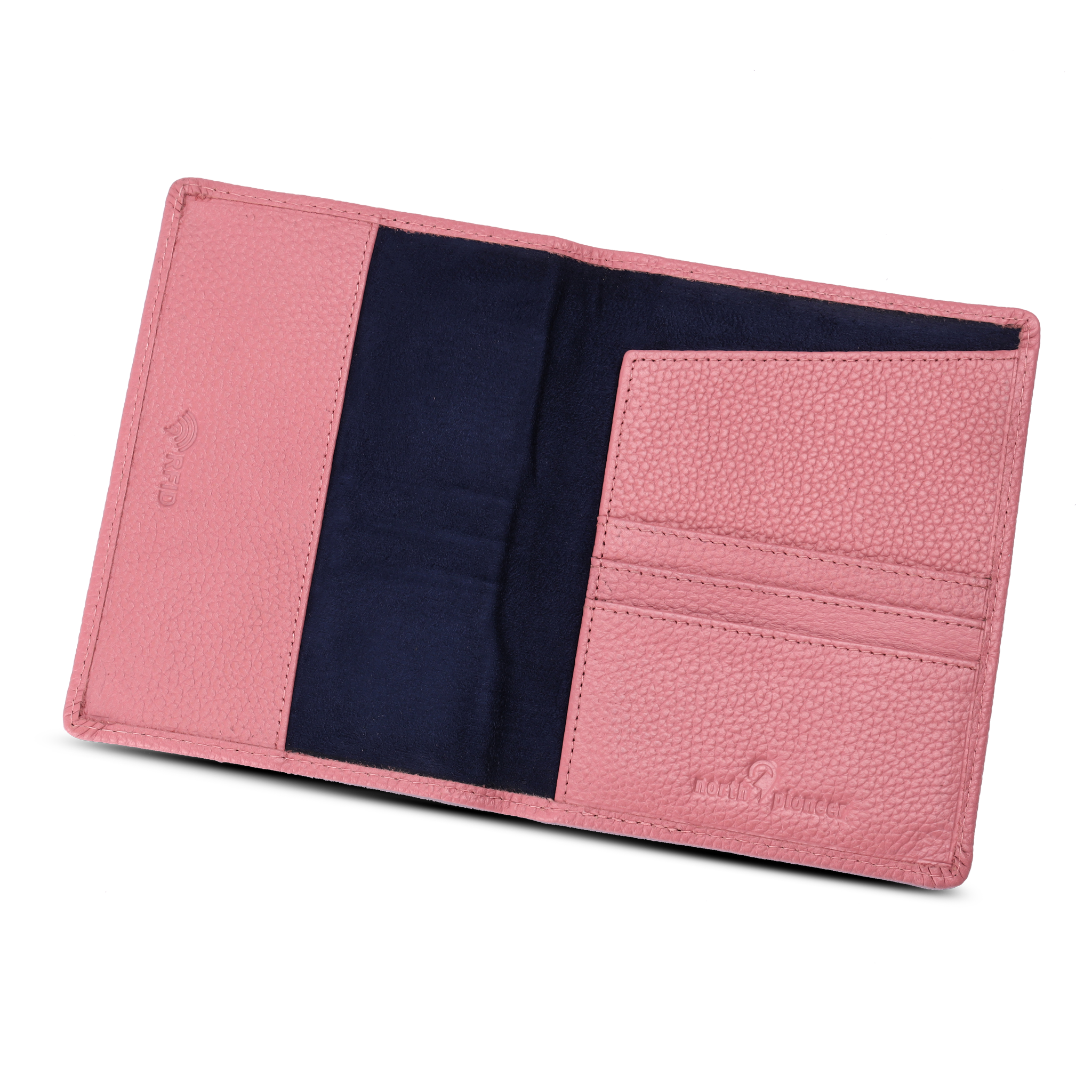 passholder i skinn RFID, Rosa