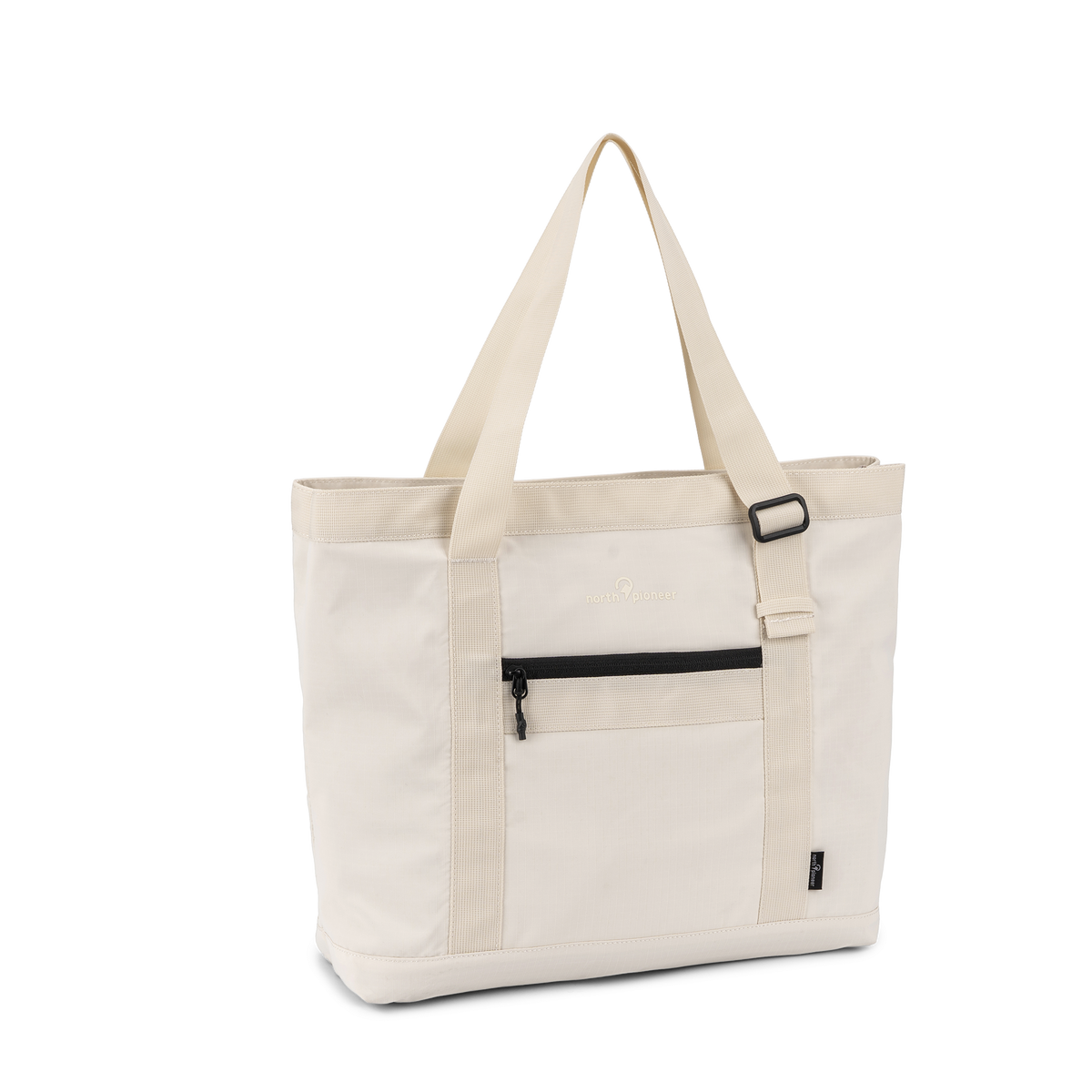 Tote bag – romslig reiseveske med laptoprom, Beige