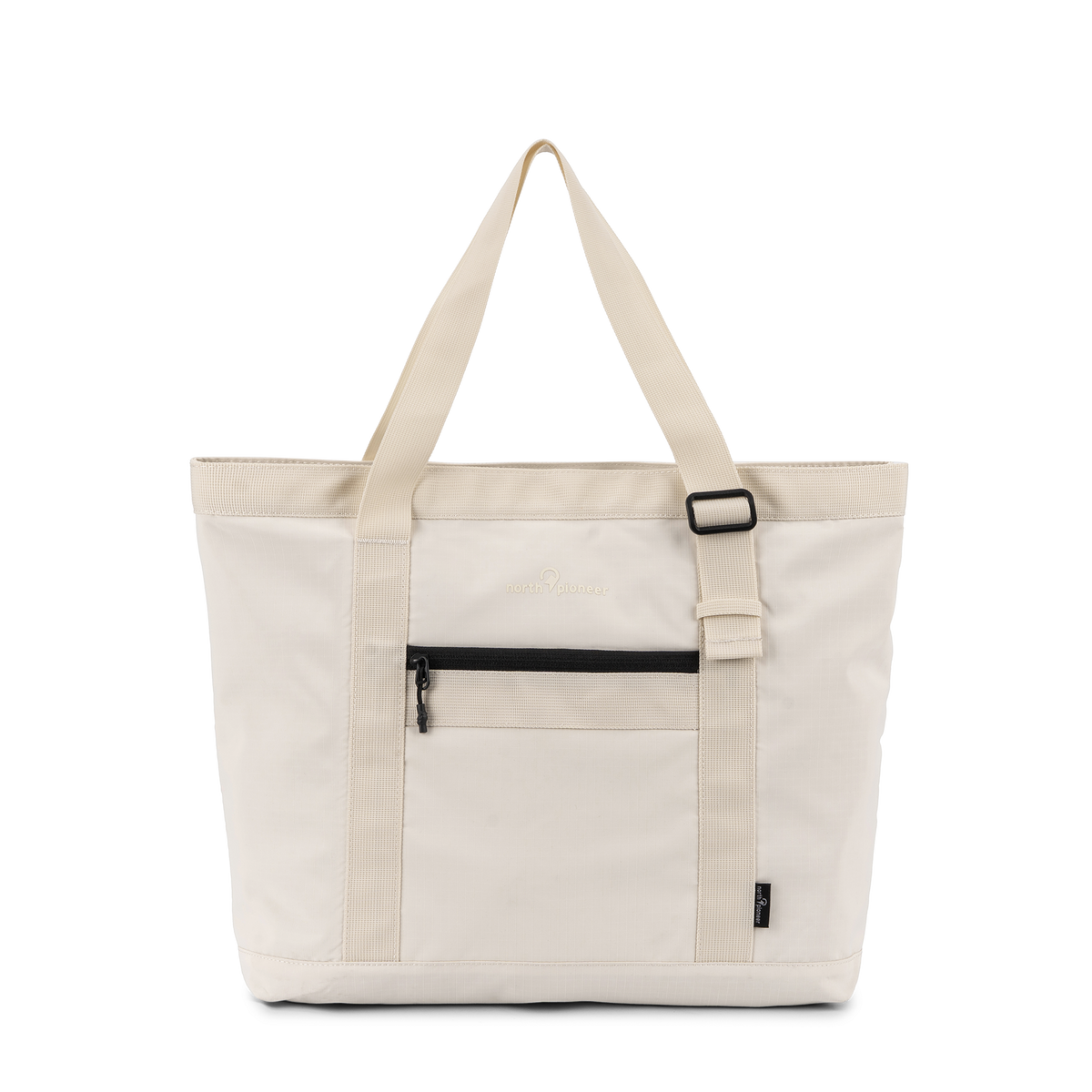 Tote bag – romslig reiseveske med laptoprom, Beige