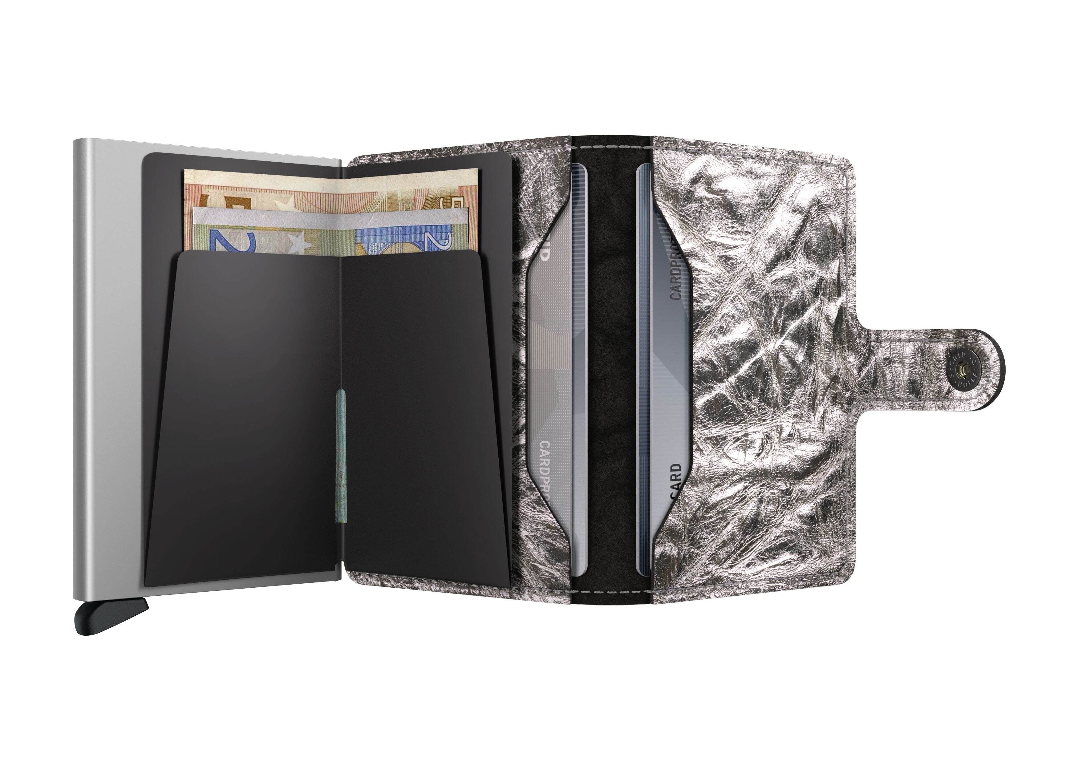 Kortholder | Lommebok | Silver | Pop-Up | Secrid Miniwallet