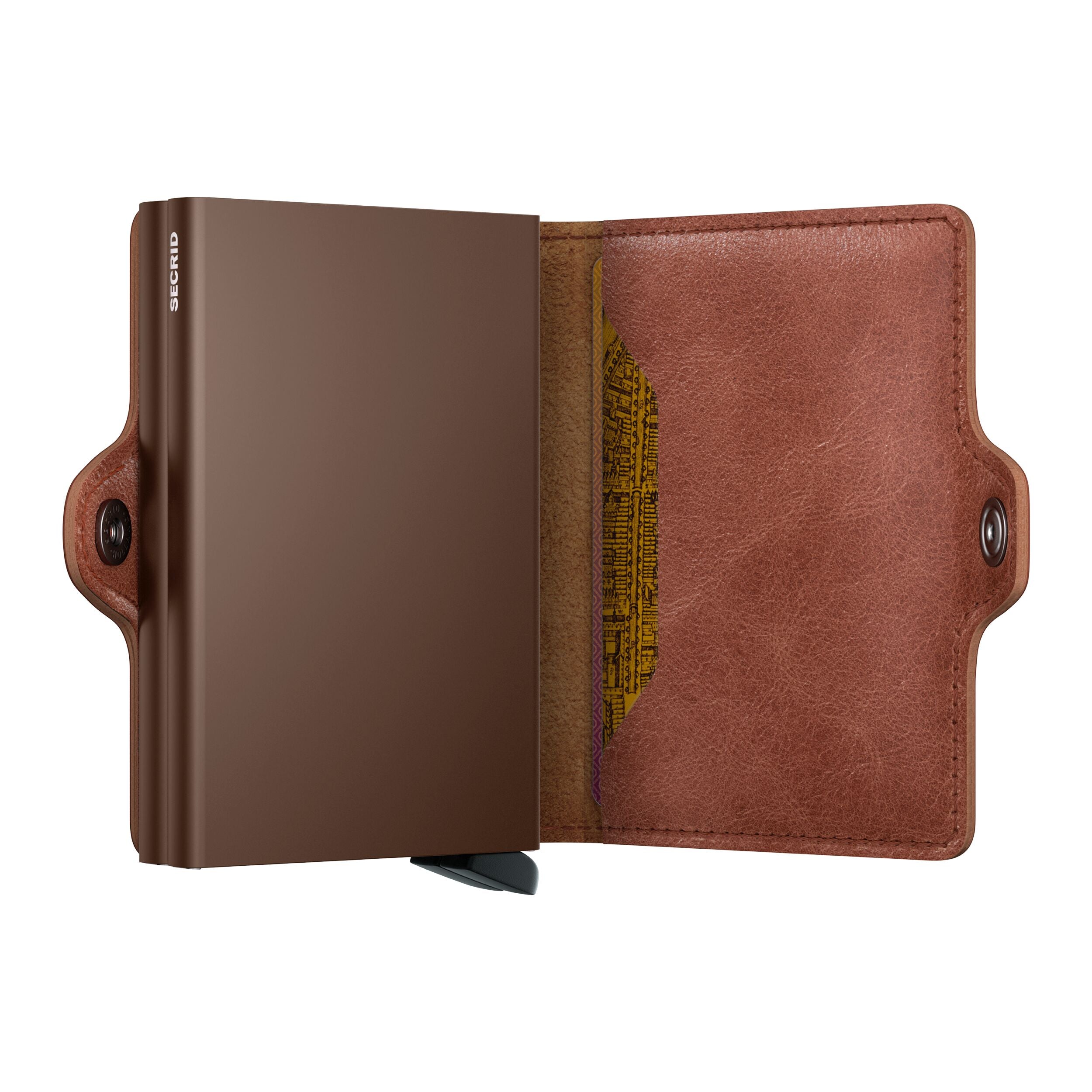 Twinwallet Kortholder Dobbel – Cognac-Brown, Pop-Up