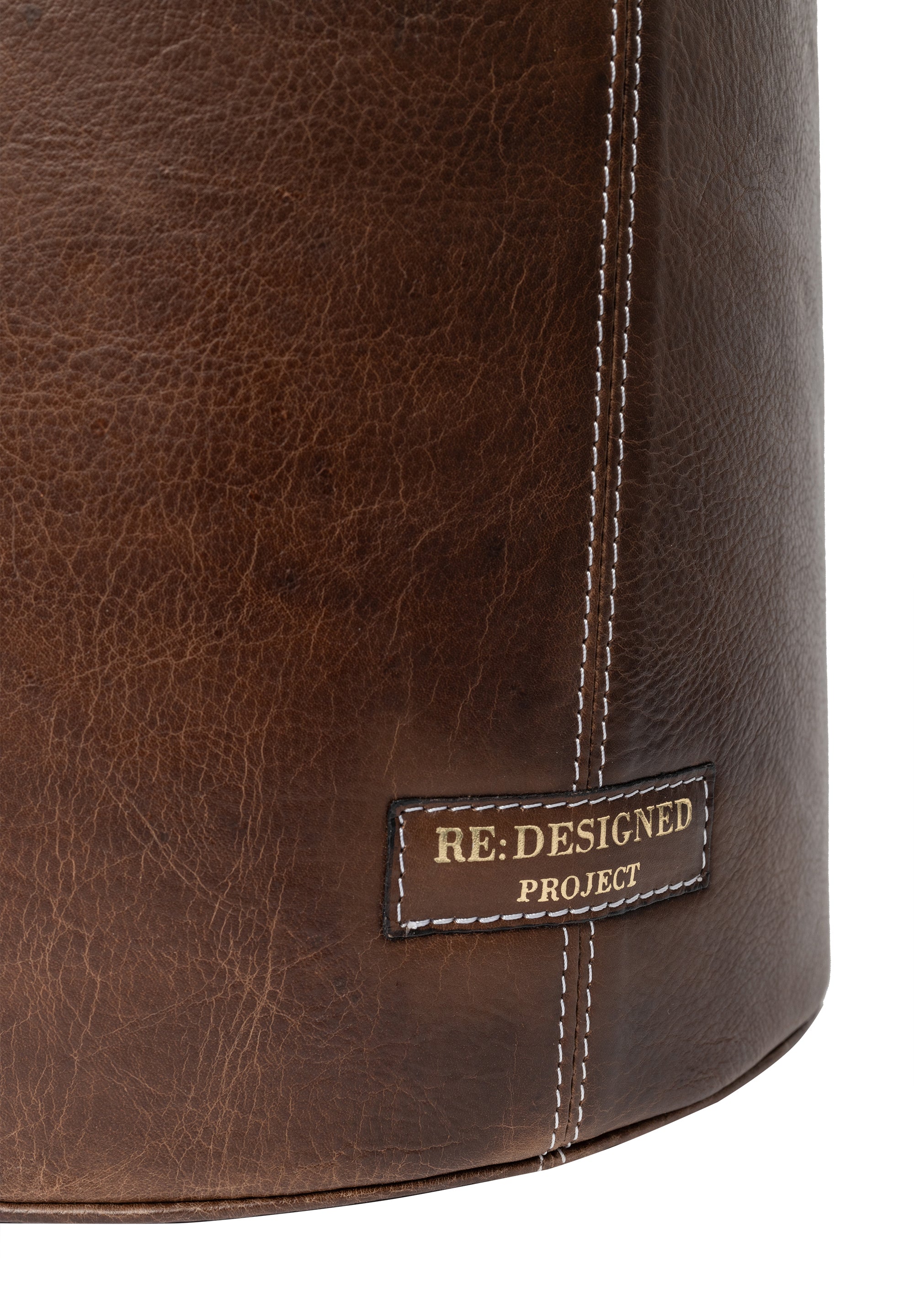 Project 26 Bucket Strikkeveske – Skinn, Medium, Woodsmoke
