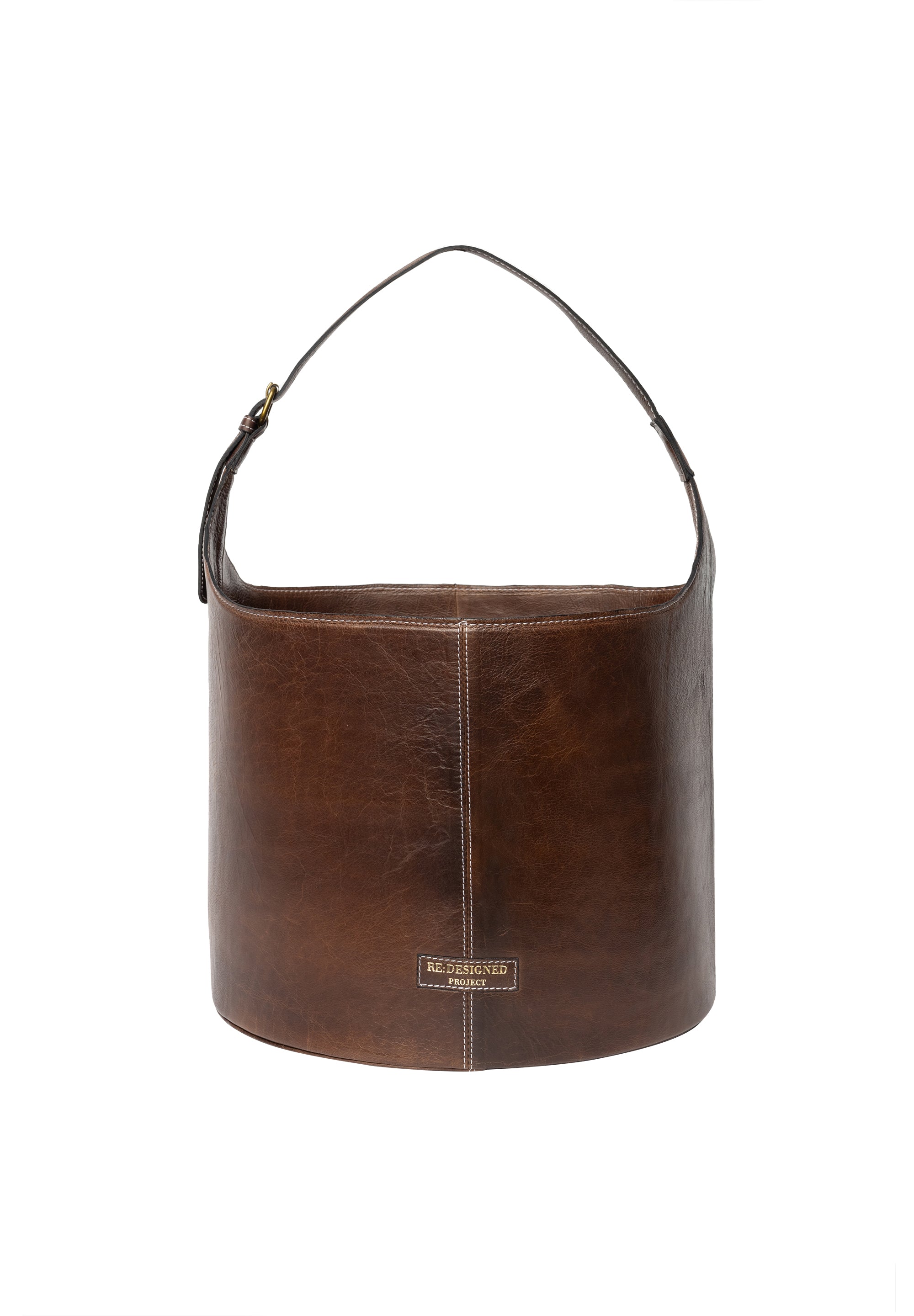 Strikkeveske | Skinn | Stor | Woodsmoke | Project 27 Bucket