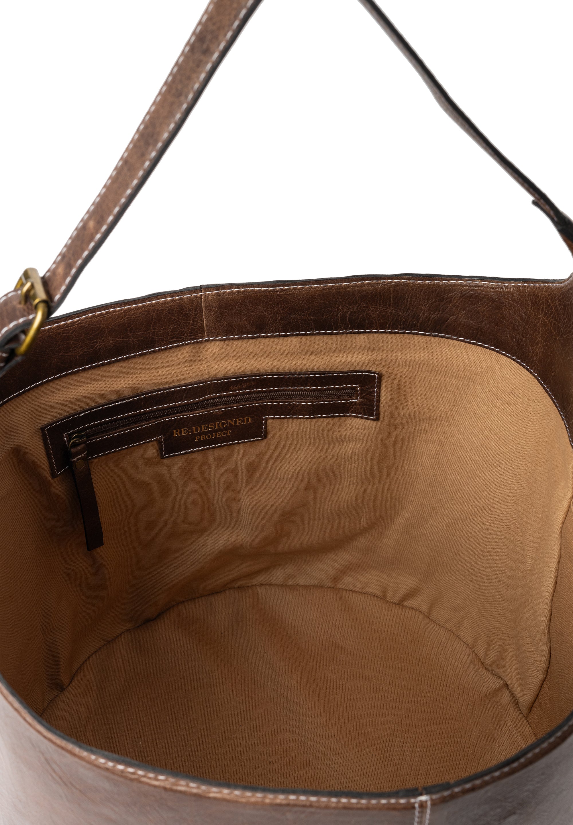 Project 27 Bucket Strikkeveske – Skinn, Stor, Woodsmoke