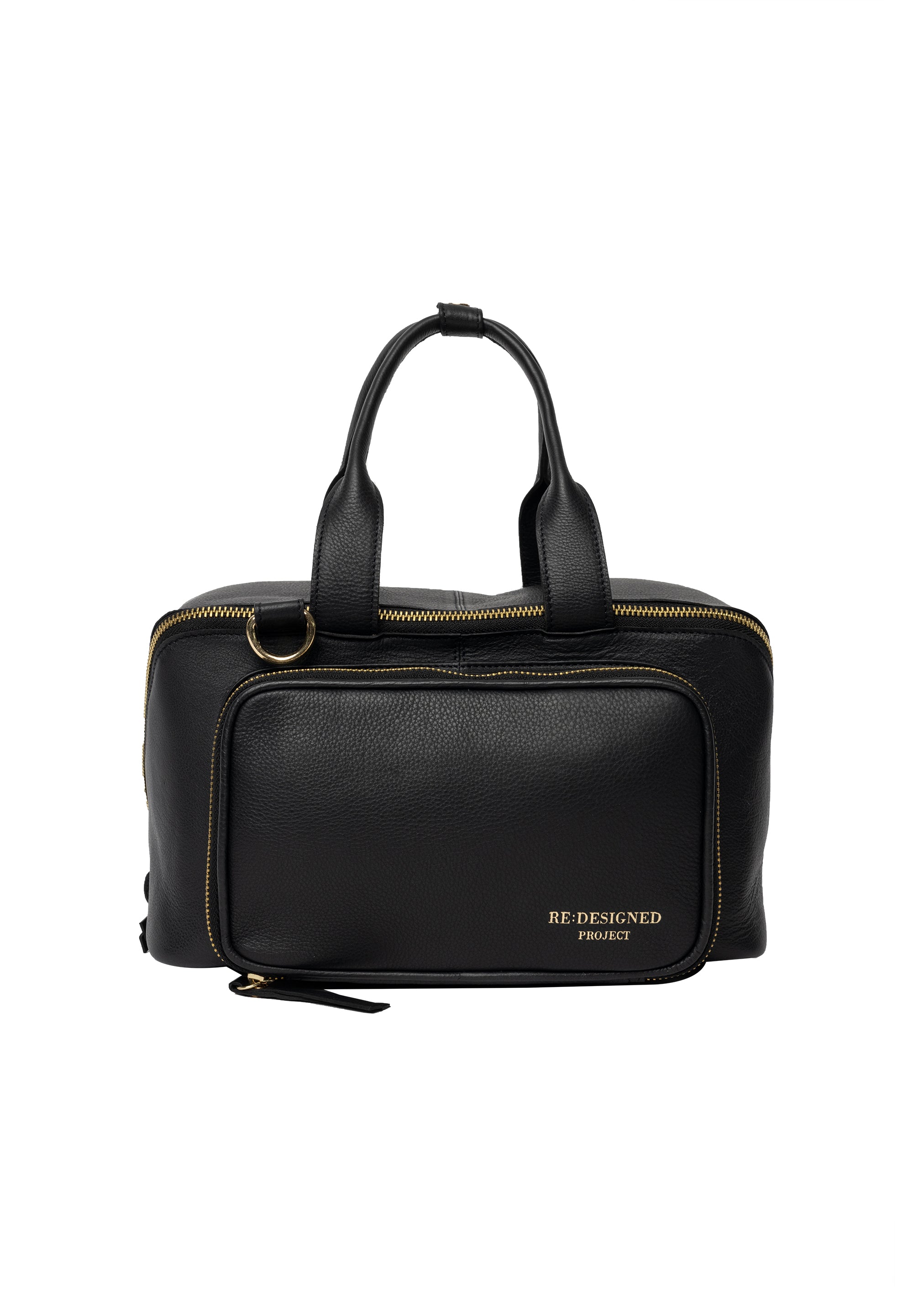 Strikkeoppbevaring | Strikkeveske | Skinn | Sort/Gold | Project 39