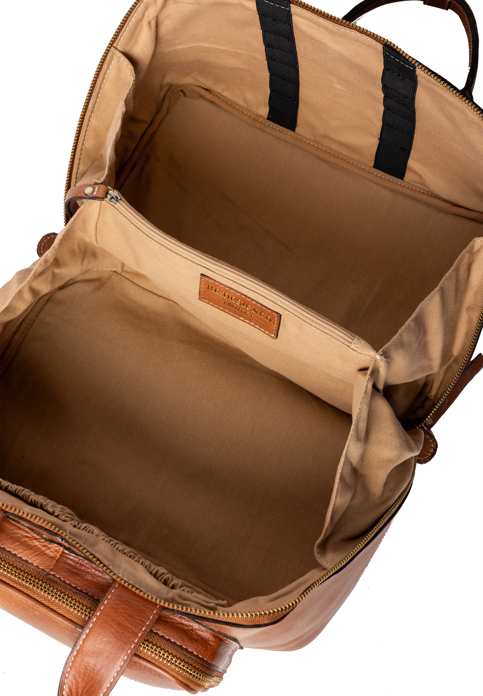 Project 39 Strikkeveske – Skinn, Walnut/Gull, Strikkeoppbevaring