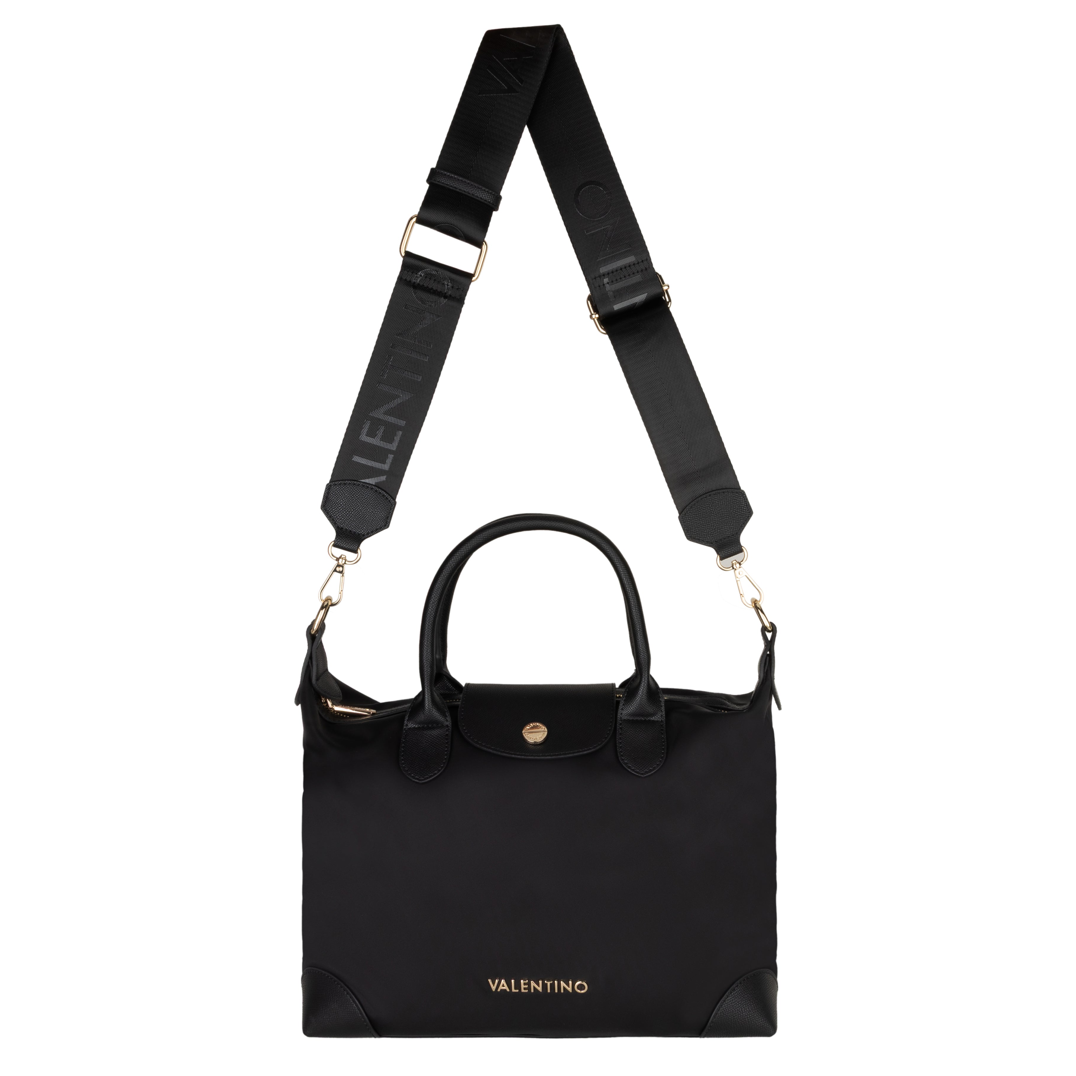 Håndveske | Nylon | 2 langreim | Sort | JOLLY RE