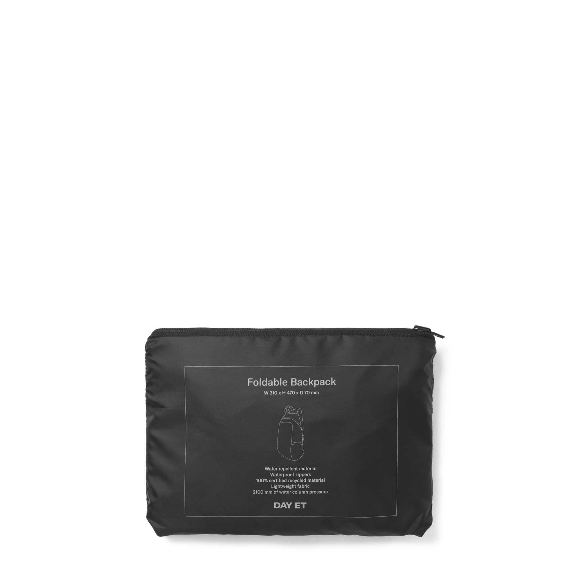 Ryggsekk | Vanntett | Sammenleggbar | Sort | Day RE-No Rain Fold Backpack