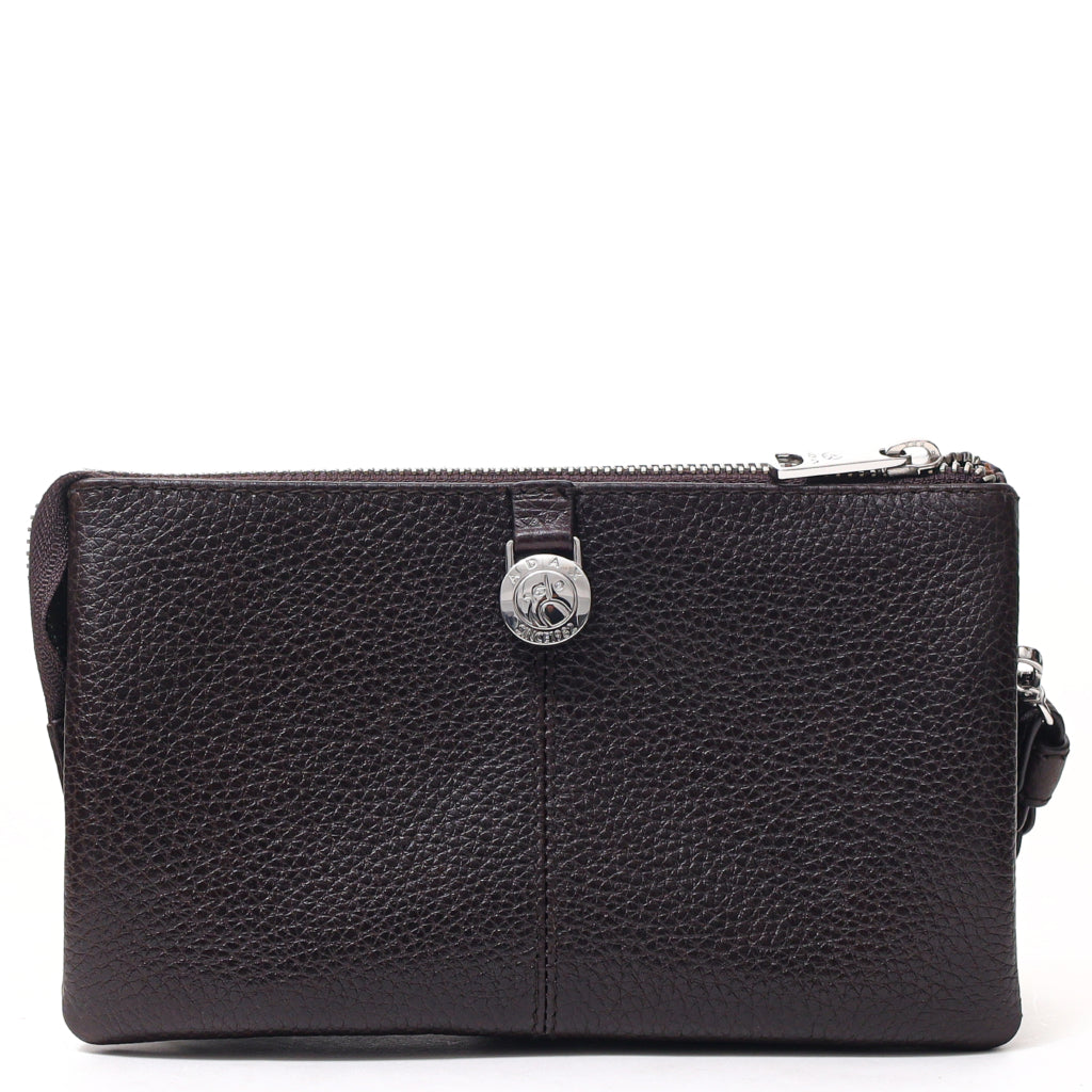Skinnveske/Clutch | Brun | Justerbar Langreim | Cormorano