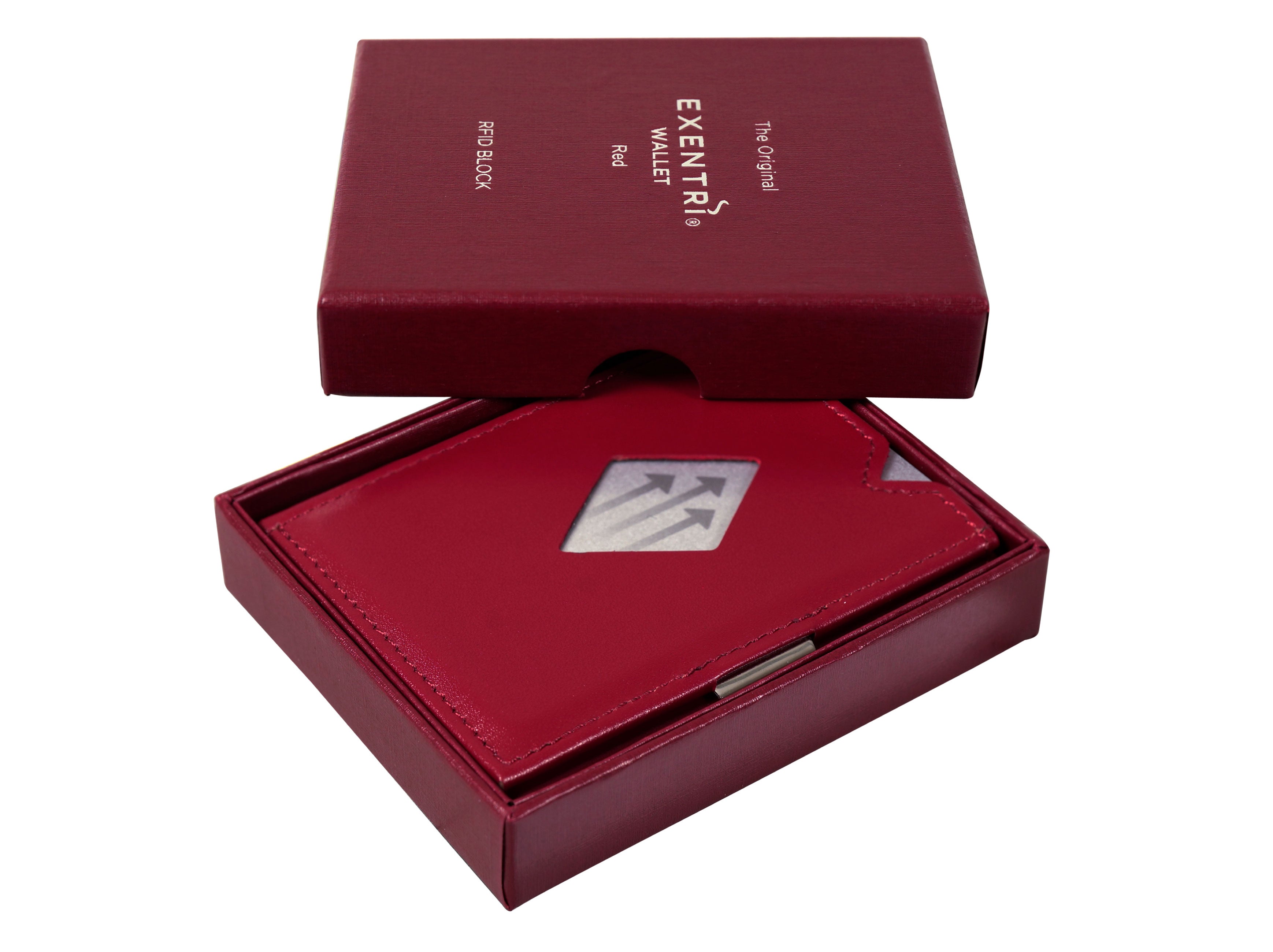 Kortholder / Lommebok | Tynn | 6-10 kort | Skinn | Rød | RFID Blokk | EX D 323