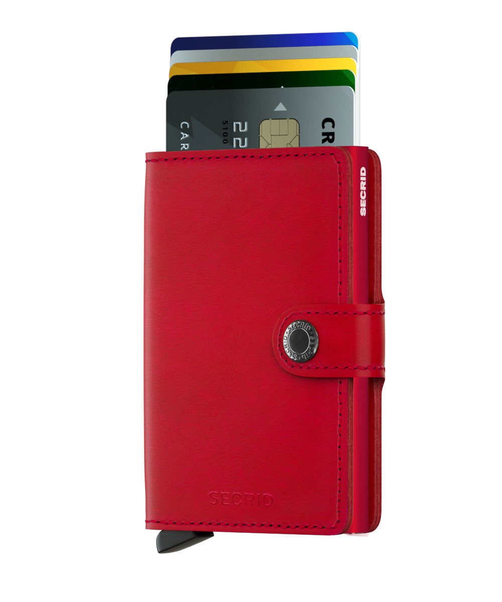 Kortholder Lommebok | Rød | Skinn | Pop-Up | Secrid Miniwallet