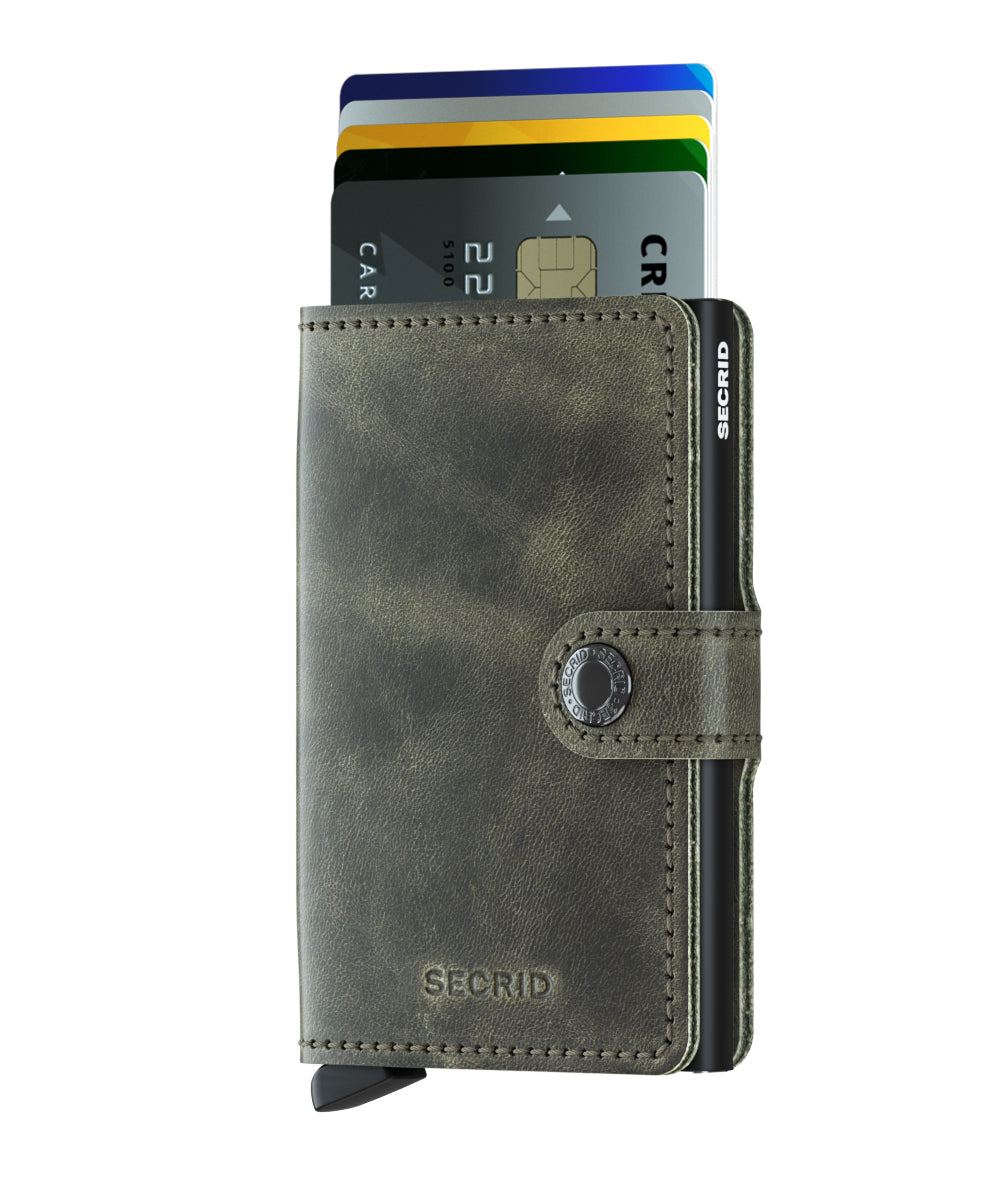 Kortholder Lommebok | Vintage Olive-Black | Pop-Up | Secrid Miniwallet