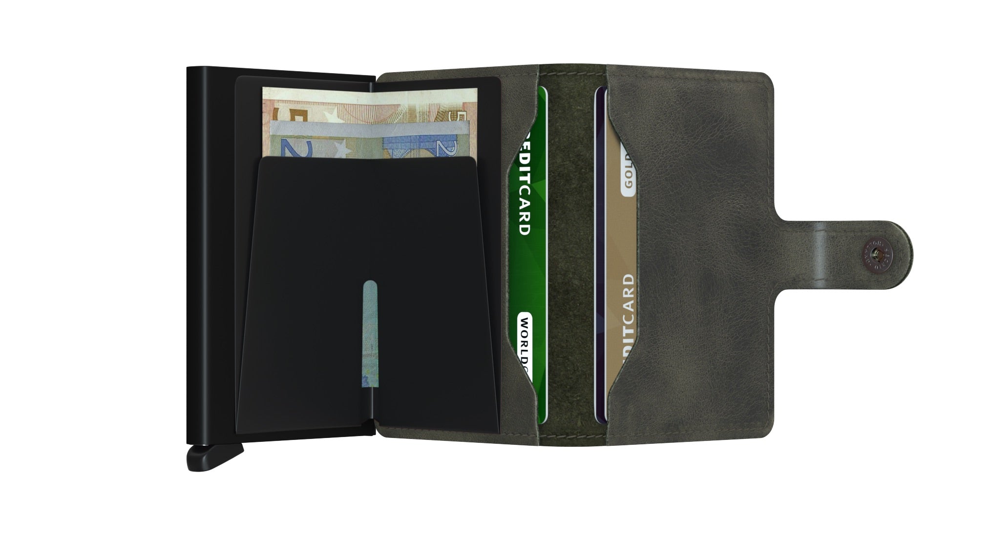 Kortholder Lommebok | Vintage Olive-Black | Pop-Up | Secrid Miniwallet