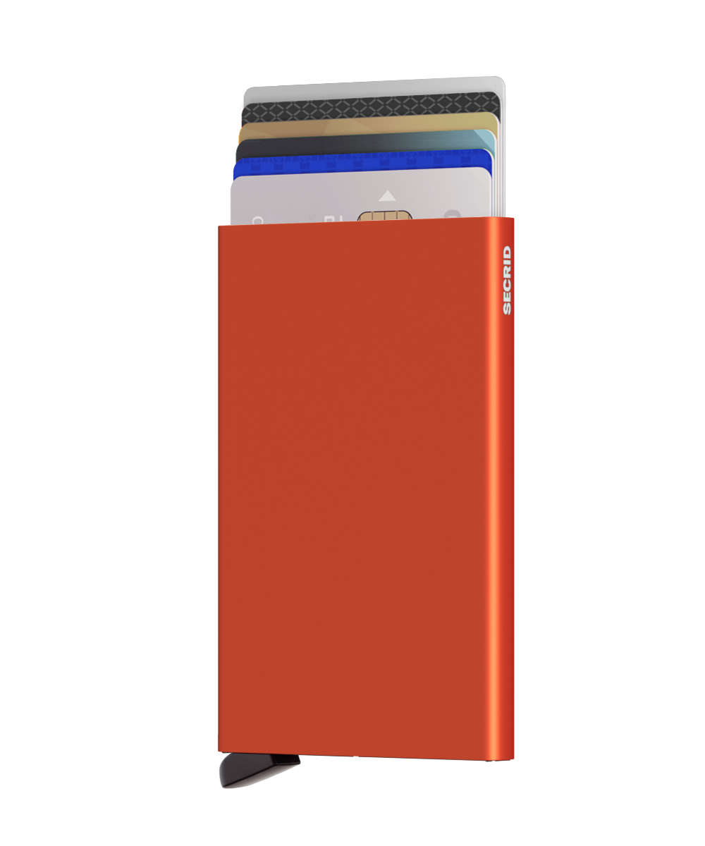 Kortholder  | metal | Orange | Pop-Up | FRID-Sikker | Cardprotector